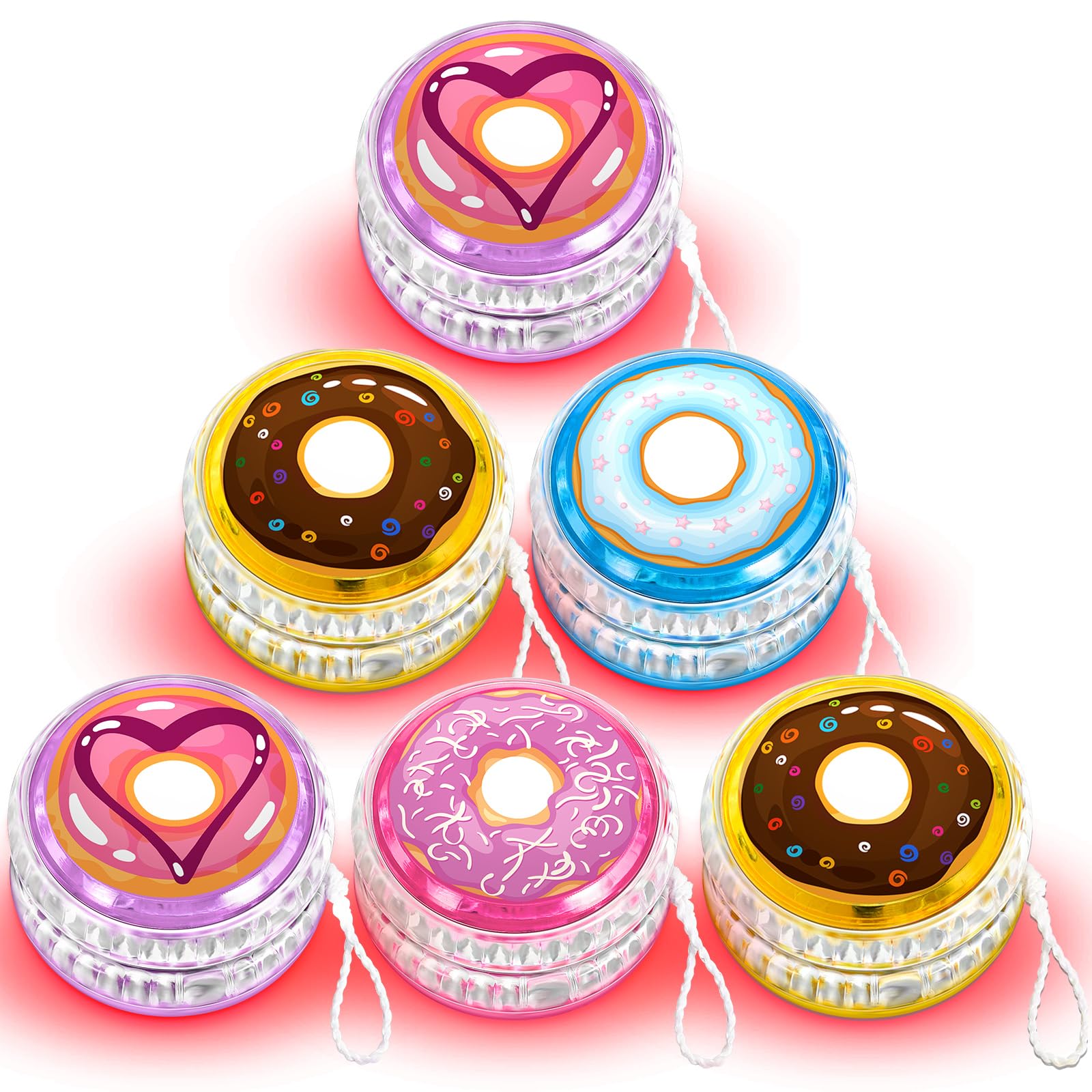 Photo 1 of Woanger 24 Pcs Responsive Yoyo for Kids Beginner Balls Bulk Donut Multicolor Yoyo Party Favors Student Incentives for Elementary Operation Christmas Birthday Party for Adults Teens