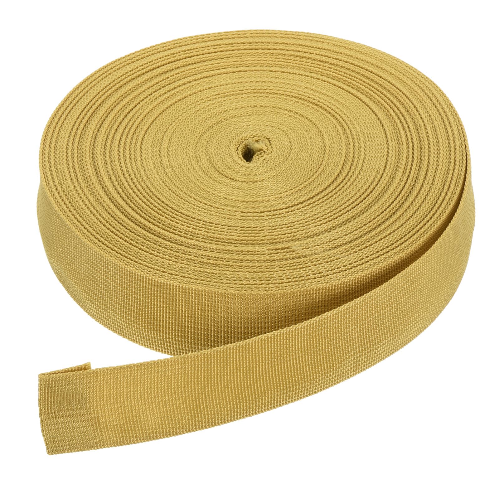 DMiotech 25 Yard x 1 1/2 Inch Width Nylon Webbing Strap Poly Flat Webbing Strapping for DIY Craft Backpack Strapping, Sewing, Outdoor Gear Repair, Gold Tone