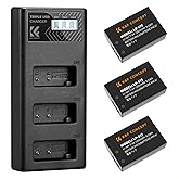K&F Concept 3-Pack LP-E17 Battery and Upgraded LCD Charger Compatible with Canon EOS R100 R50 RP R10 R8 Powershot V1 Rebel T8