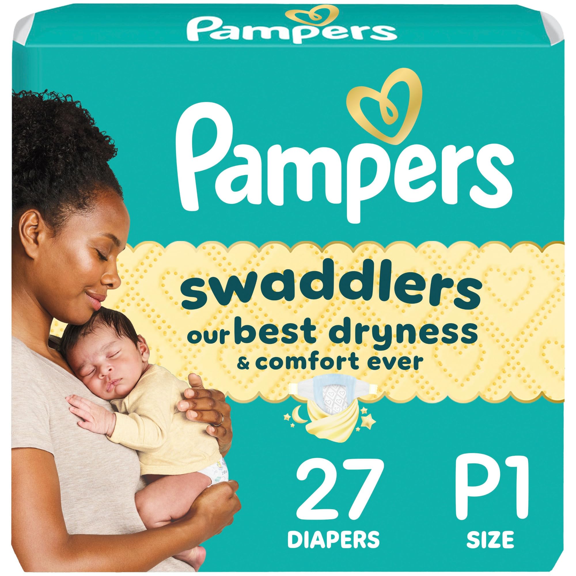 Photo 1 of Pampers Baby Diapers - Swaddlers - Size P1, 27 Count, Ultra Absorbent Disposable Preemie Diaper