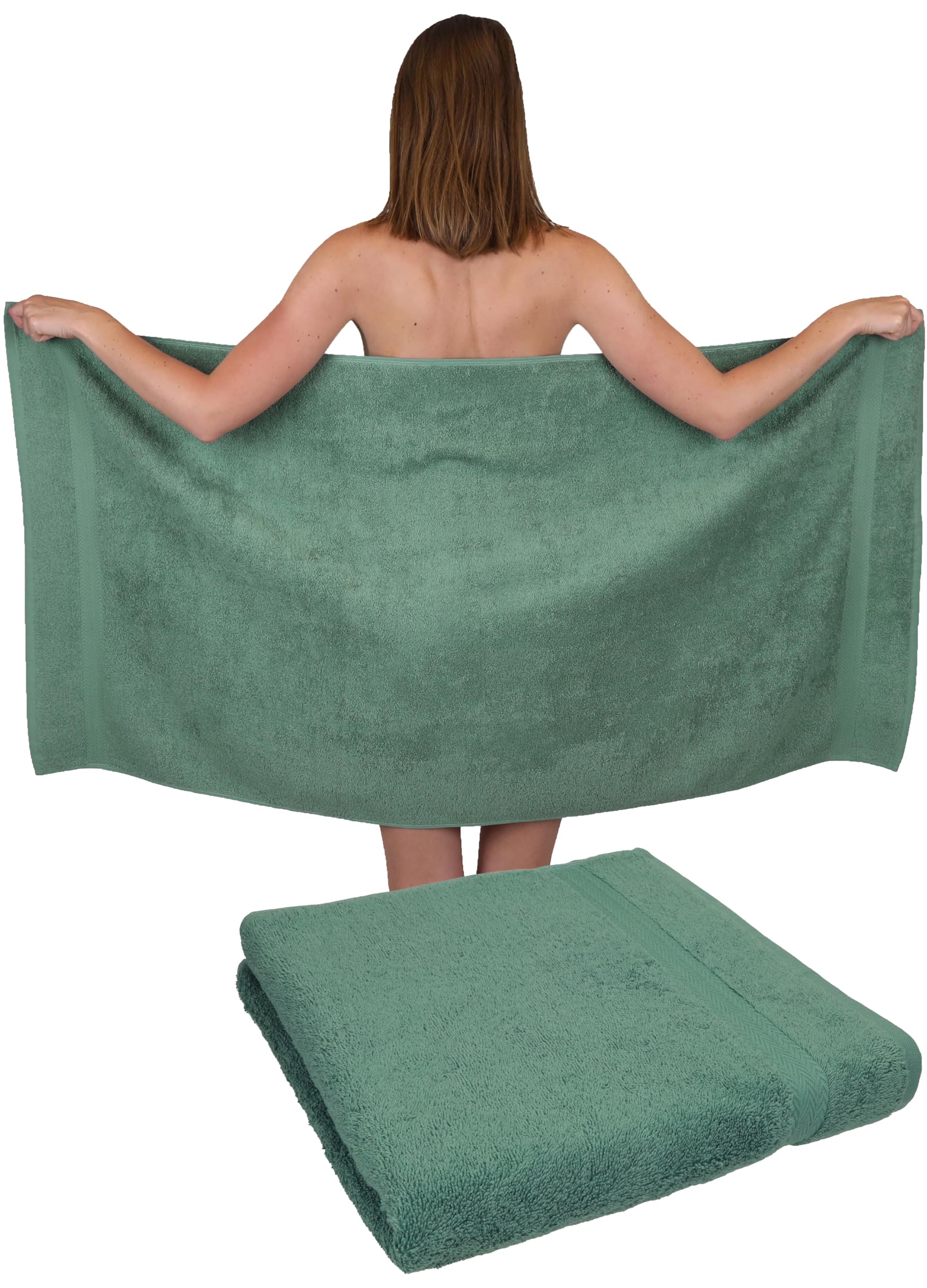 Betz 2 Piece Towels Set PREMIUM 2 Bath Towels 70x140 cm 100% Cotton (fir green)