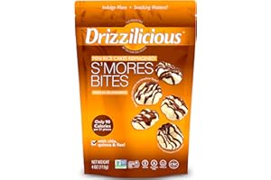 Drizzilicious Mini Rice Cakes S'mores - Rice Crisps, Healthy Snack for Adults and Kids, Flavored Rice Cakes, Vegan, Gluten Free, Allergen Free, Only 90 Calories Per Serving - 4 oz (Pack of 6)