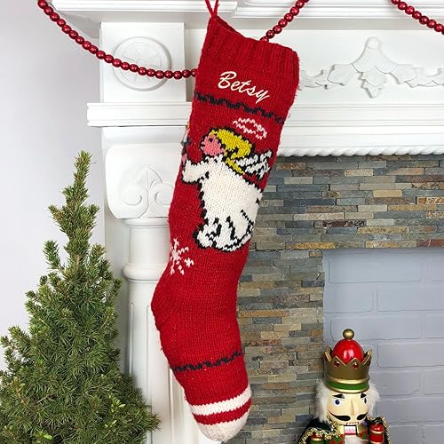 Amazon Com Christmas Stocking Knit Angel Pattern Optional Amazon Com Christmas Stocking Knit Angel Pattern Optional