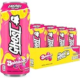 GHOST Energy Drink, Zero Sugars, 12-Pack, Bubblicious Original, 16oz | Energy &amp; Focus Pre Workout Drink, No Artificial Colors, Gluten-Free, Vegan - 200MG Natural Caffeine, L-Carnitine, Taurine
