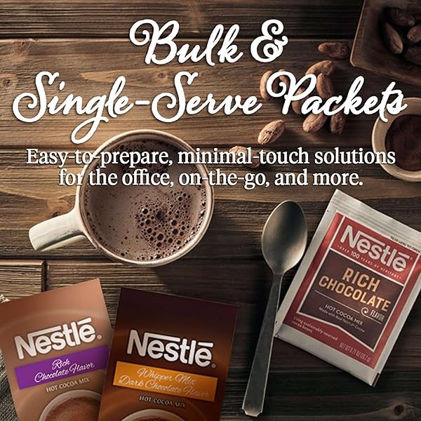 NESTLE HOT CHOCOLATE PACKETS, HOT COCOA MIX, NO SUGAR ADDED AND FAT FREE, BULK PACK, 0.28 OZ PACKET (PACK OF 30)