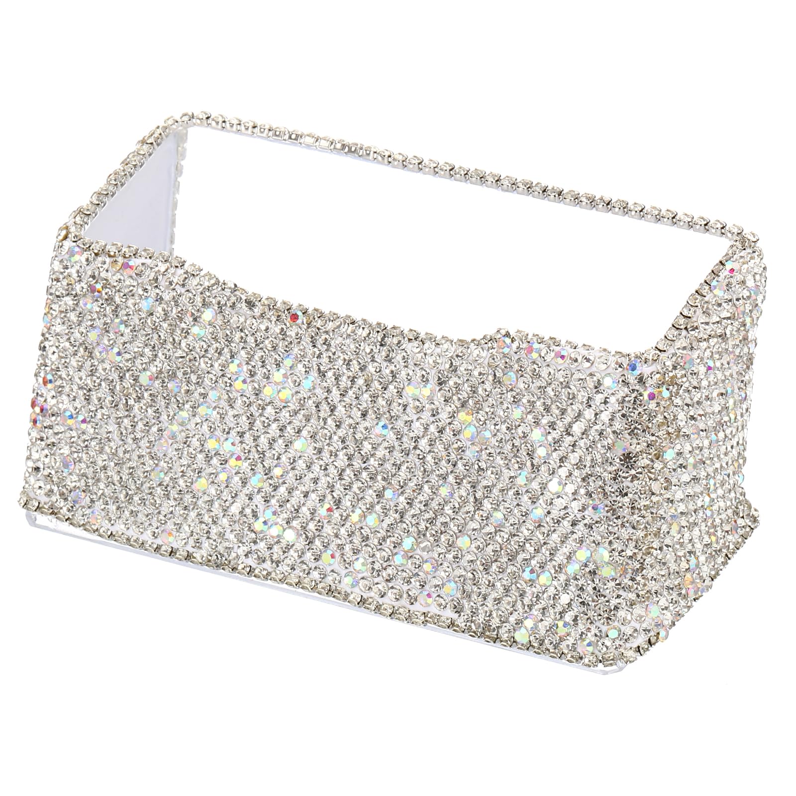 PATIKIL Business Card Holder, Acrylic, White, Desk Card Stand Organizer