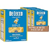 De Cecco Rotelle No. 54 Pasta, 16 Oz (Pack of 12) | Authentic, Slow Dried, Made with Durum Wheat, Versatile Pasta for Sauces &amp; Recipes, Made in Italy