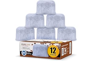 12-Pack Breville Water Filter BWF100 Replacement by Pureline, Compatible with Breville Espresso Machine