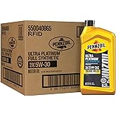 Pennzoil Ultra Platinum Full Synthetic 5W-30 Motor Oil, 1 Quart (6 Pack)