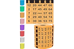 Carewon 250 Bingo Cards, Large 4.5" x 4.5", Orange (1 of 8 Colors), Paper Bingo Sheets, Disposable or Reusable for Daubers or Chips