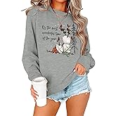 OUNAR Christmas Sweatshirts For Women Merry Christmas Shirt Snowman Crewneck Long Sleeve Lightweight Xmas Holiday Tops