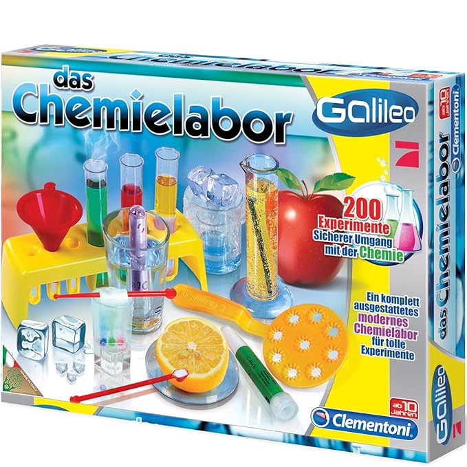 Galileo, Das Chemielabor, viel Zubehörteile, ab 8 Jahren - Galileo Das Chemie Labor Physik Lern Experimentier Set Kasten Kind