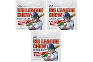 Big League Chew Original Bubble Gum 3-Pack - 2.12oz Packets - Original Baseball Gum - Big League Chew Baseball Candy Set for Treats, Party Favors & More - Softball Candy For Teams