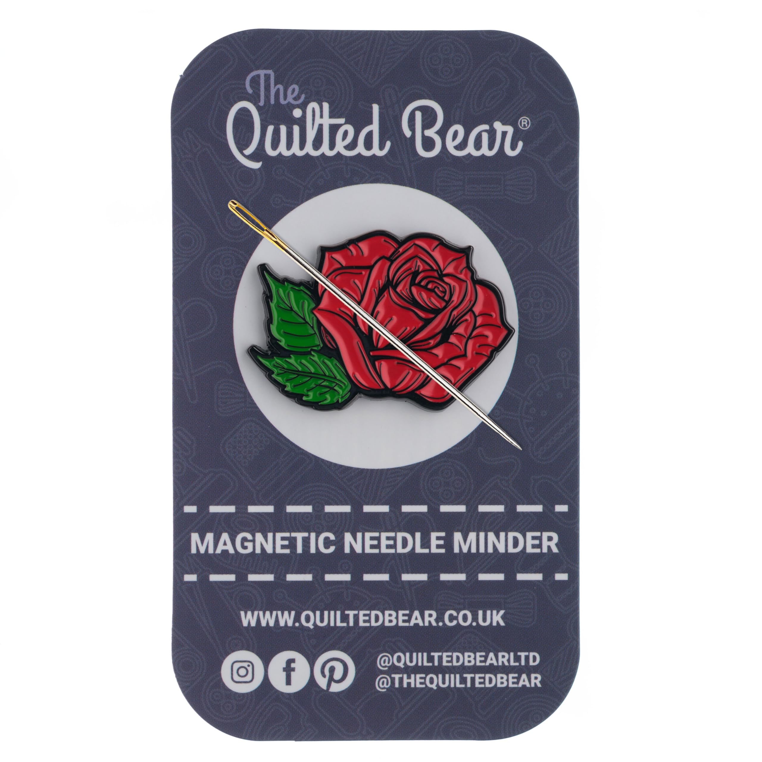 The Quilted Bear Magnetic Needle Minders – Enamel Needle Keeper for Sewing, Embroidery & Cross Stitch Accessories | Secure Holder for Sewing Pins & Needles (Rose)