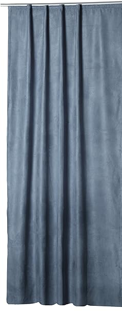 Thermovorhang Island Alcantara Optik Polar Fleece Gardine mit Kräuselband Vorhang Blickdicht B/H ca 140x245 cm (blaugrau, Krä