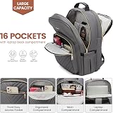 LOVEVOOK 15.6 Inch Laptop Backpack Women USB Port Waterproof Anti Theft Purple view 2
