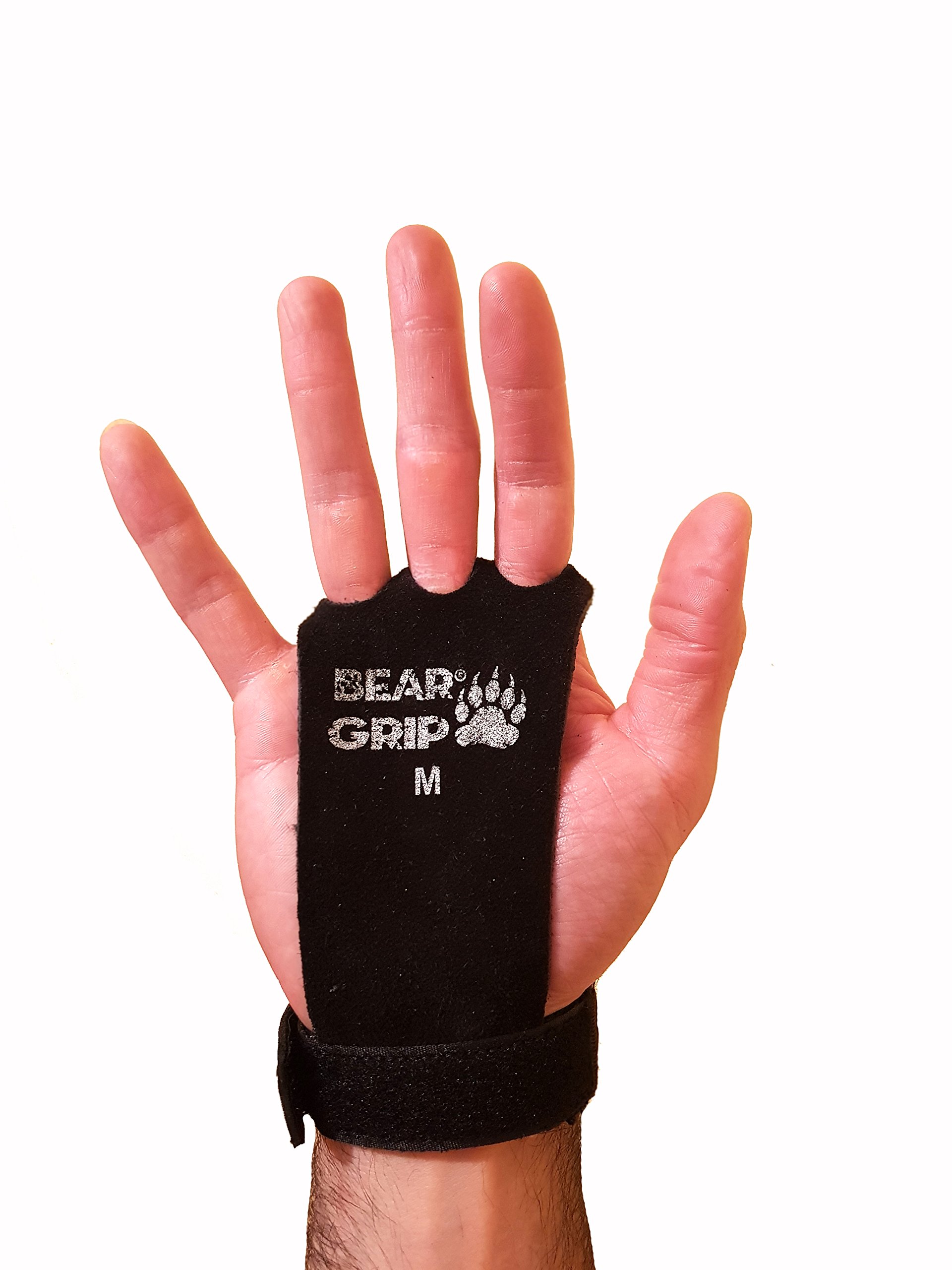 BEAR GRIP - Crossfit Grip (XL, Leather Black 3 Hole)