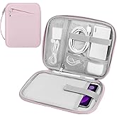 MoKo 7-8 Inch Tablet Sleeve Carrying Case with Handle, Padded Protective Travel Bag for iPad Mini A17 Pro/6th 8.3'', iPad Mini 5/4/3/2th 7.9", Pink