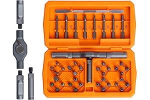 ANVANNA 42 in 1 Magnetic Screwdriver, Screwdriver Set, Multi Bit Ratcheting Screwdriver Set with Storage Case Repair Tool Kit for Computer, Eyeglass, Bicycles, Watch, Ring Doorbell, Furniture and DIY