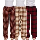 Sexy Basics Women's Lounge & Sleep PJ Pants | Soft Flannel Brush Long Bottoms |Drawstring & Pockets | Multi Packs