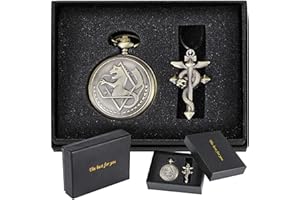 TIONG Nostalgia Movie Theme Design Alloy Quartz Pocket Watch with Necklace Chain