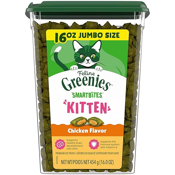 GREENIES FELINE SMARTBITES HEALTHY KITTEN TREATS FOR INDOOR...