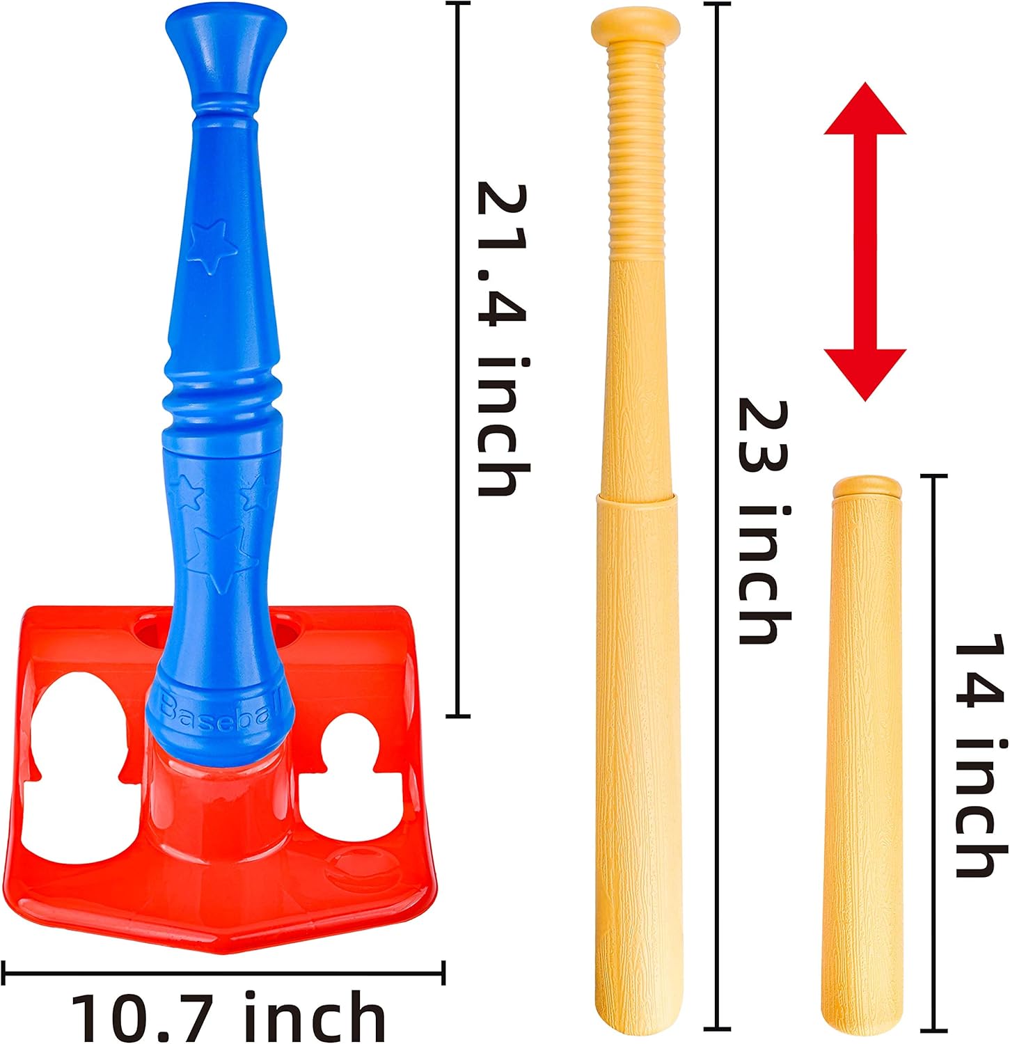 JOYIN T-Ball Baseball Toy Set Including Ball Tee Set, Baseball Bat and 7 Baseballs for Outdoor Sports Baseball Toy Yard Game for Kids: Toys & Games