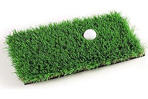 FINGER TEN 50mm Height Golf Hitting Mat, Premium Turf for Chipping, Approach Shots & Distance Control, Realistic Rough Simula