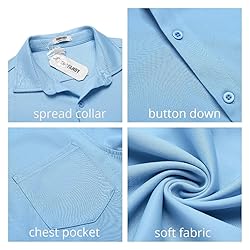 COOFANDY Mens Dress Shirts Short Sleeve Regular Fit