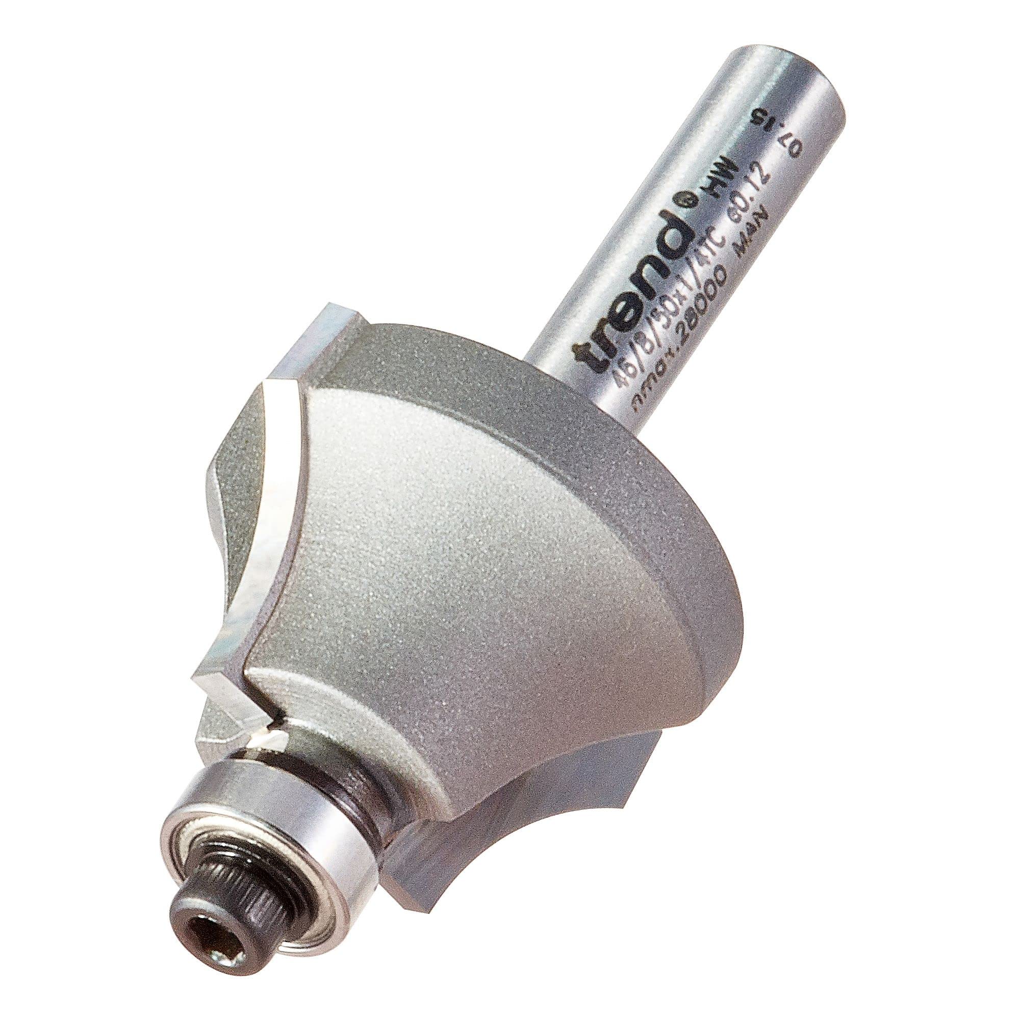 Trend Professional Guided Glazing Bar Router Cutter, 1/4 Inch Shank, 27mm Cut Diameter & 17mm Cut Length, 17mm Radius, TCT, 46/8/50X1/4TC