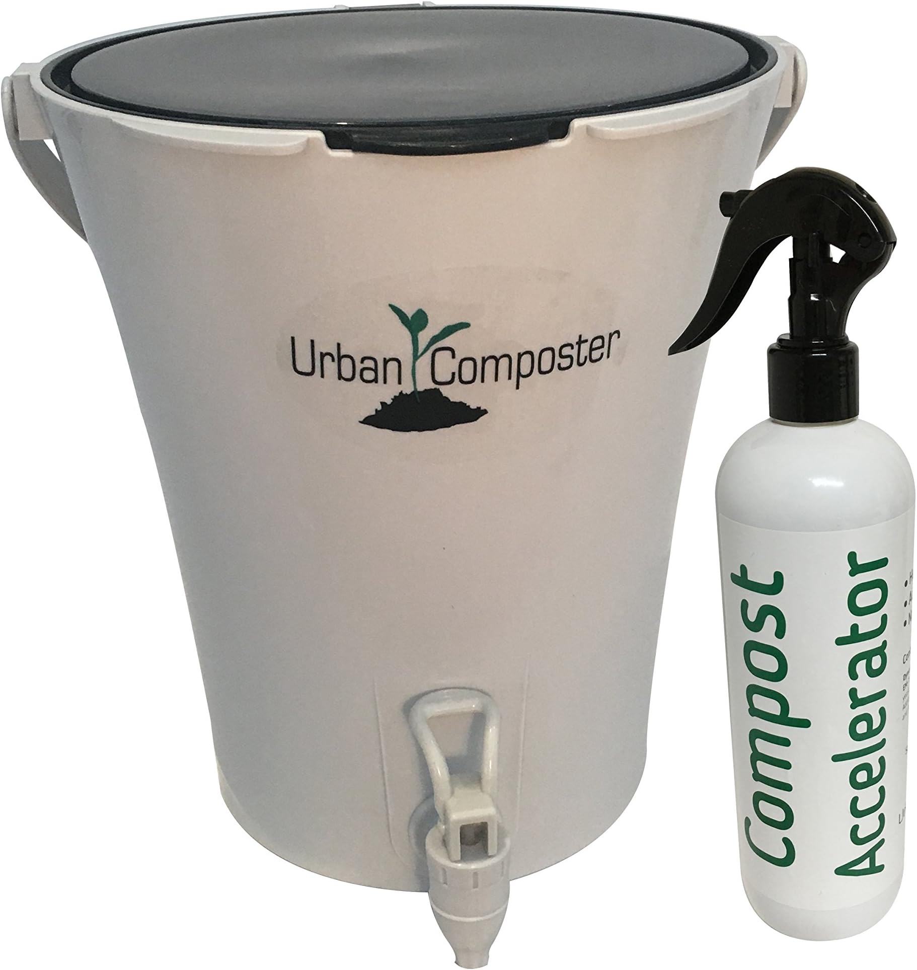 Exaco UCsmall B-K Urban Composter & Accelerator Spray Kit, 2.1 Gallon, Black