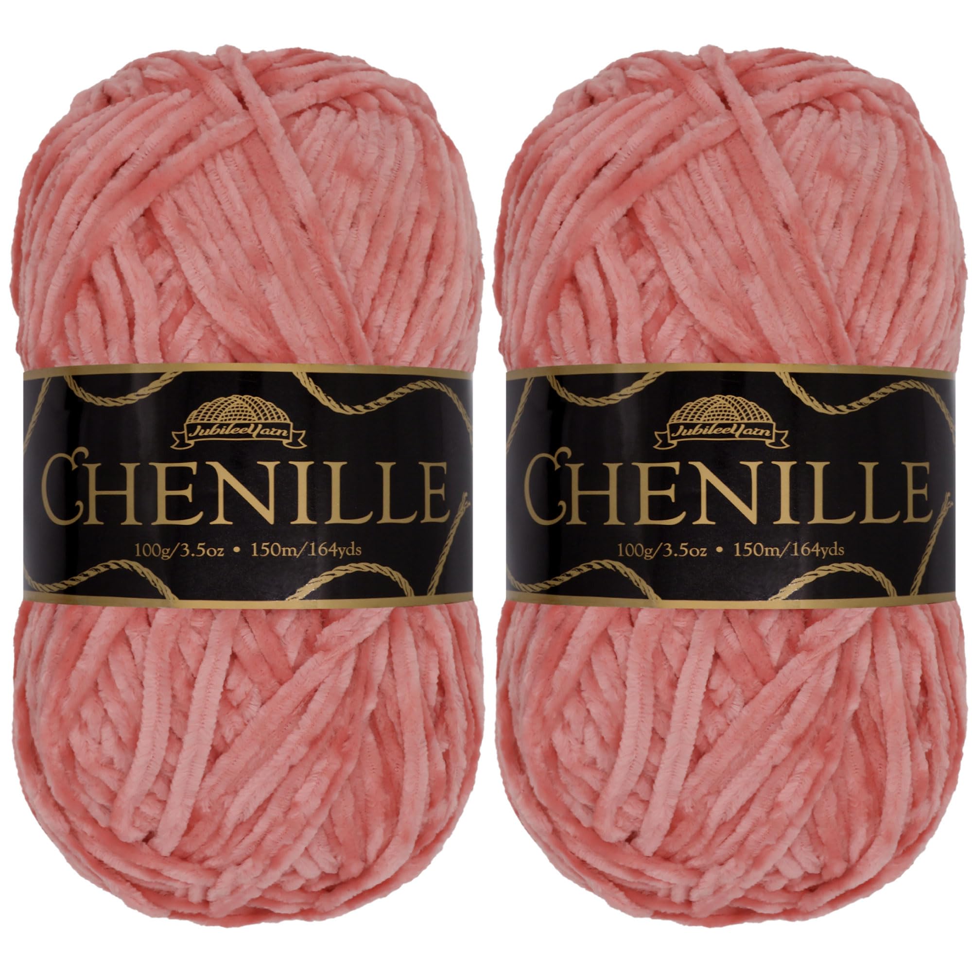 JubileeYarn Chenille Yarn - Worsted Weight - 100g/skein (2 Skeins, 127 Rhubarb Torte)