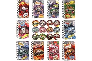 CZWXOXO 24pcs Monster Truck Goodie Bags Party Favors Treat Bags Birthday Party Supplies for Boys Decorations