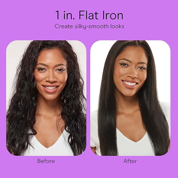 CONAIR DOUBLE CERAMIC FLAT IRON, 1-INCH FLAT IRON, 5 DIGITAL TEMP SETTINGS UP TO 410°F, EXTRA-LONG PLATES, FOR ALL HAIR TYPES AND TEXTURES, WHITE