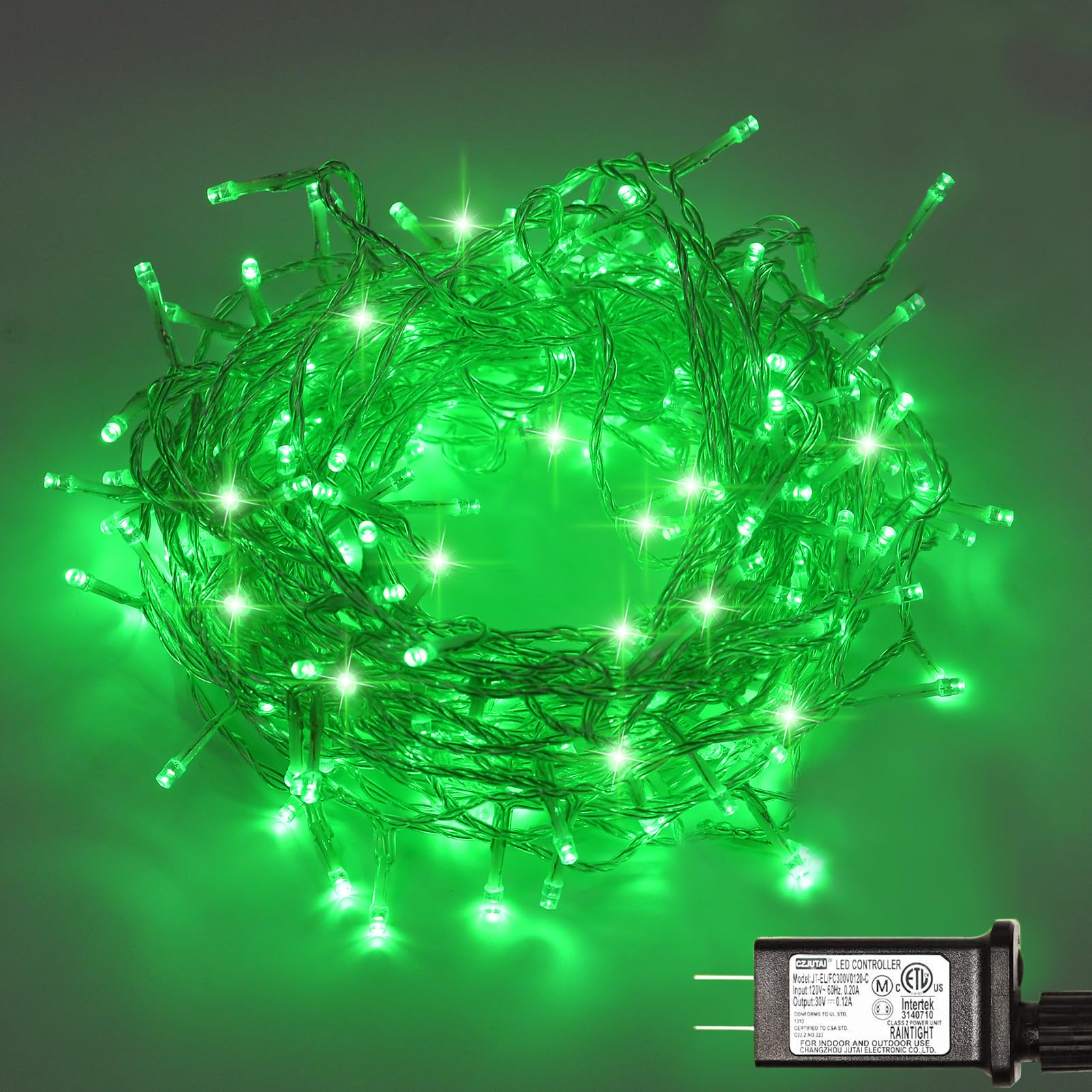 Photo 1 of ILLUMINEW 500 Led Green Outdoor String Lights Waterproof St. Patrick's Day Decorations, 174 Ft Led Twinkle Lights for Bedroom, 8 Modes Plug in Fairy Lights for Christmas Room Decor (Green, 500Led)