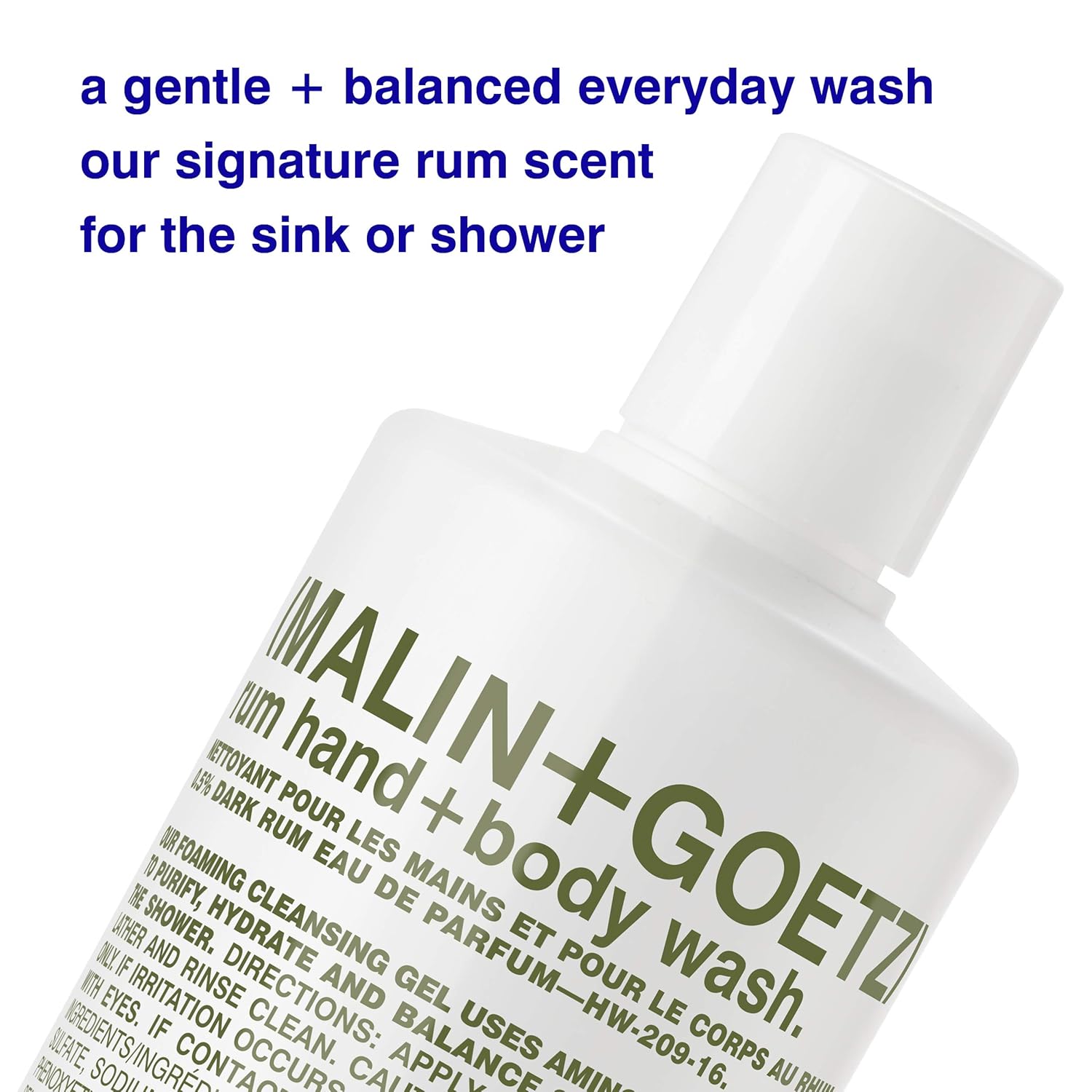 Malin + Goetz Rum Hand + Body Wash — cleansing, purifying, hydrating women and men’s hand and body wash. all skin types, dry, sensitive. No stripping or irritation. Cruelty-free and vegan 16 Fl oz: Premium Beauty