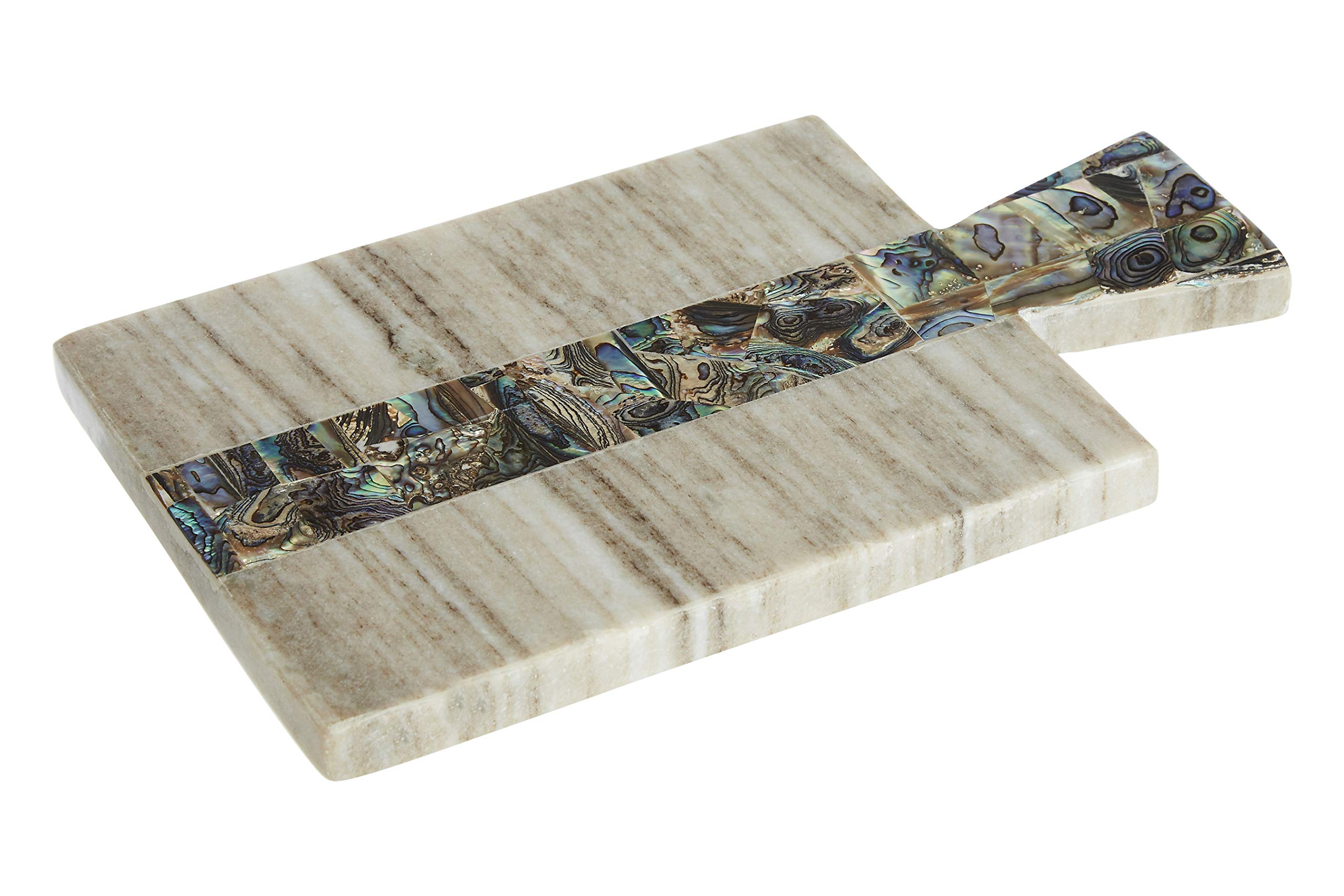 Premier Housewares Marble Serving Tray, Beige Marble, Small - Paua Shell