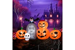 Fanshunlite Halloween Giant Inflatable LED Light Large Blow Up Yard Decorations for Home Garden Family Prop Lawn Holiday Indoor Decor, 6FT Halloween Pumpkin