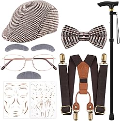 JcHrmers 7 PCS 100 Days of School Old Man Costume