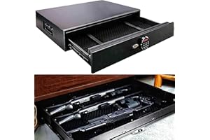 LANGGER V Extra Large Under Bed Safe, Heavy-duty Rapid Gun Storage Safe Drawer Safe for AR Rifle Ammo Pistol Accessories for Home and Vehicle