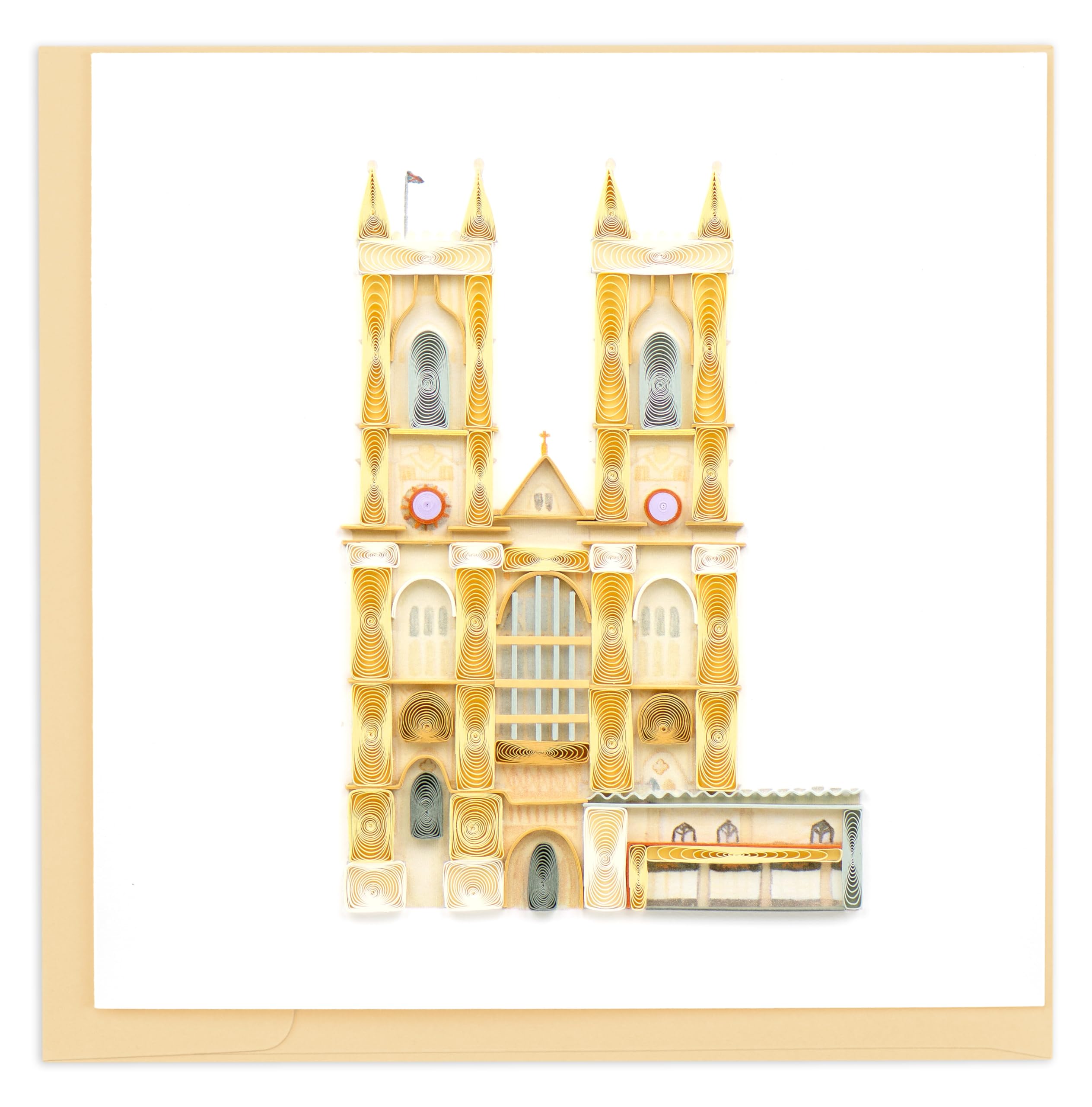 Quilling London Westminster Abbey Hand-Finished Art Greeting Card Frameable Art - Suitable for Framing in a Card Frame - by The Quilling Card Company