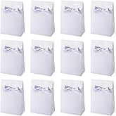 Cheriswelry 12Pcs Paper Gift Bags With Ribbon Bow White Rectangle Candy Goodie Bags Party Favor Supplies 3.11x1.81 Inch for Birthday Wedding Christmas Holiday Decor