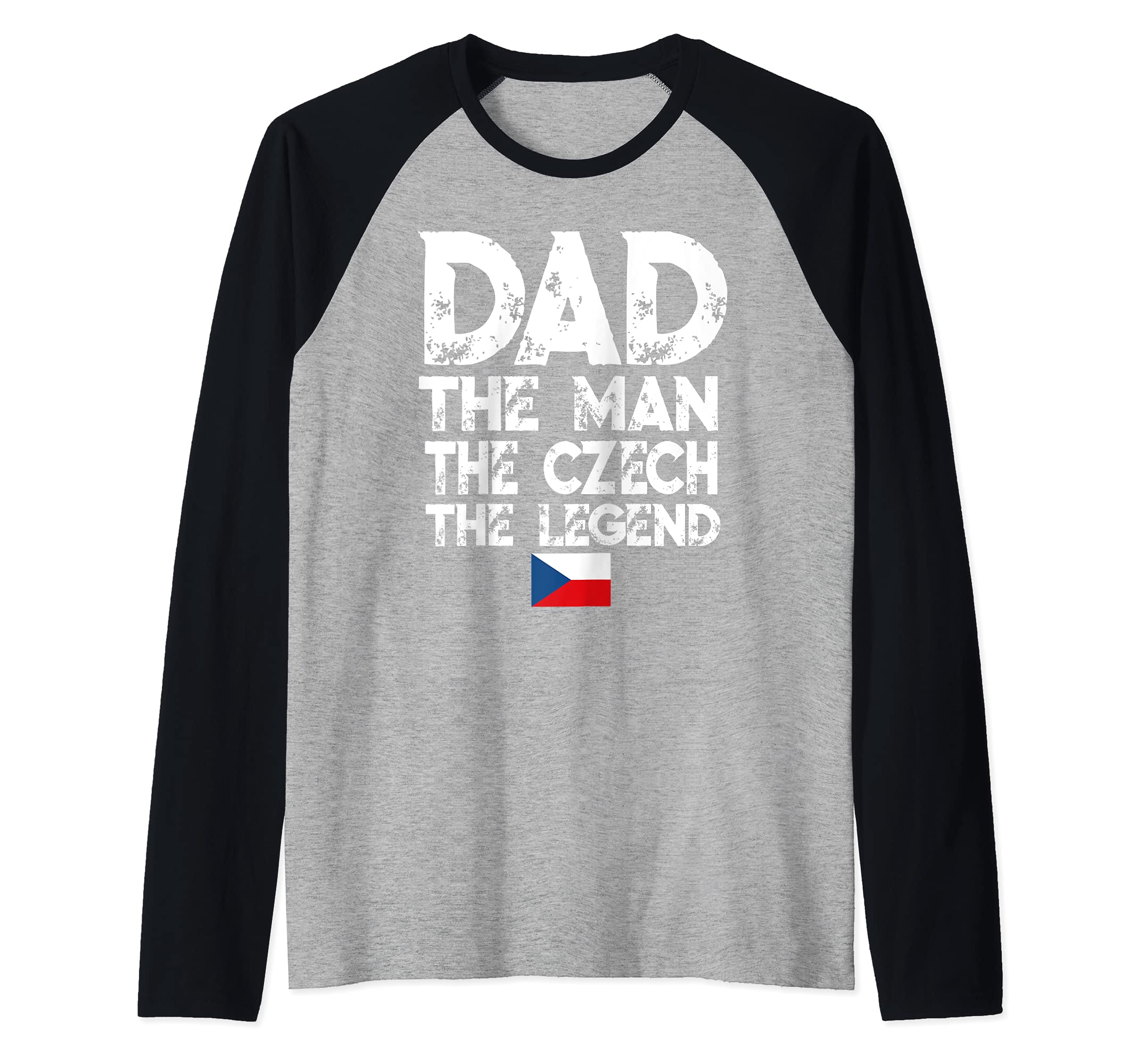Flagcastle: Dad The Czech The Legend Fathers Czech Republic Raglan Baseball Tee