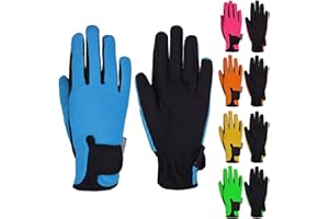 MASHFA Kids Horse Riding Gloves Children Equestrian Kids Gloves Child Horseback Bike Gardening Boys & Girls Mittens Pony Youth Outdoor Mitts