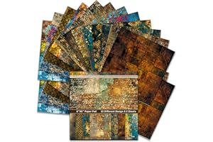 Scrapbook Paper, 24 Sheets Vintage Craft Scrapbooking Paper Pad 6x6 Single-Side Printing Junk Journal Cardstock Paper Supplie