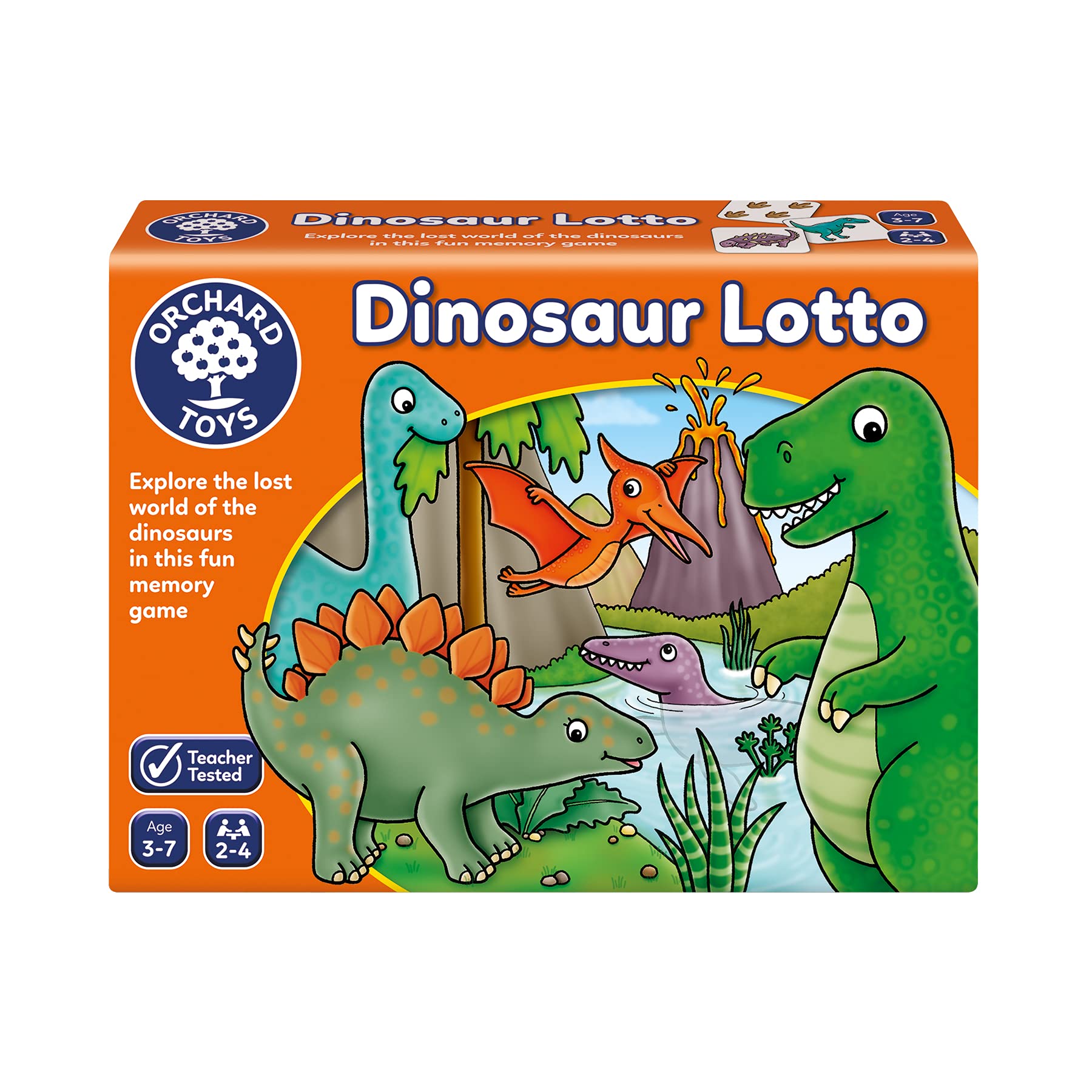 Orchard Toys Dinosaur Lotto Game, Educational Matching and Memory Game for Children age 3-7, Perfect for kids who love Dinosaurs