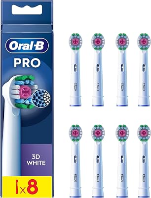 3D White Cabezales de Recambio Originales, Blanco, Pack de 8