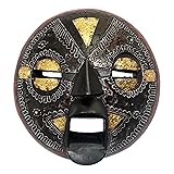 NOVICA Handcrafted Ghanaian Wood Wall Mask with