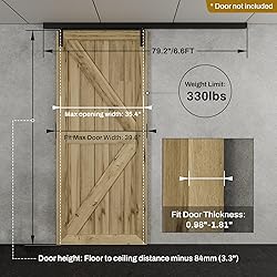 AONAYIOA 79.2"/6.6FT Ceiling Mount Box Rail Barn