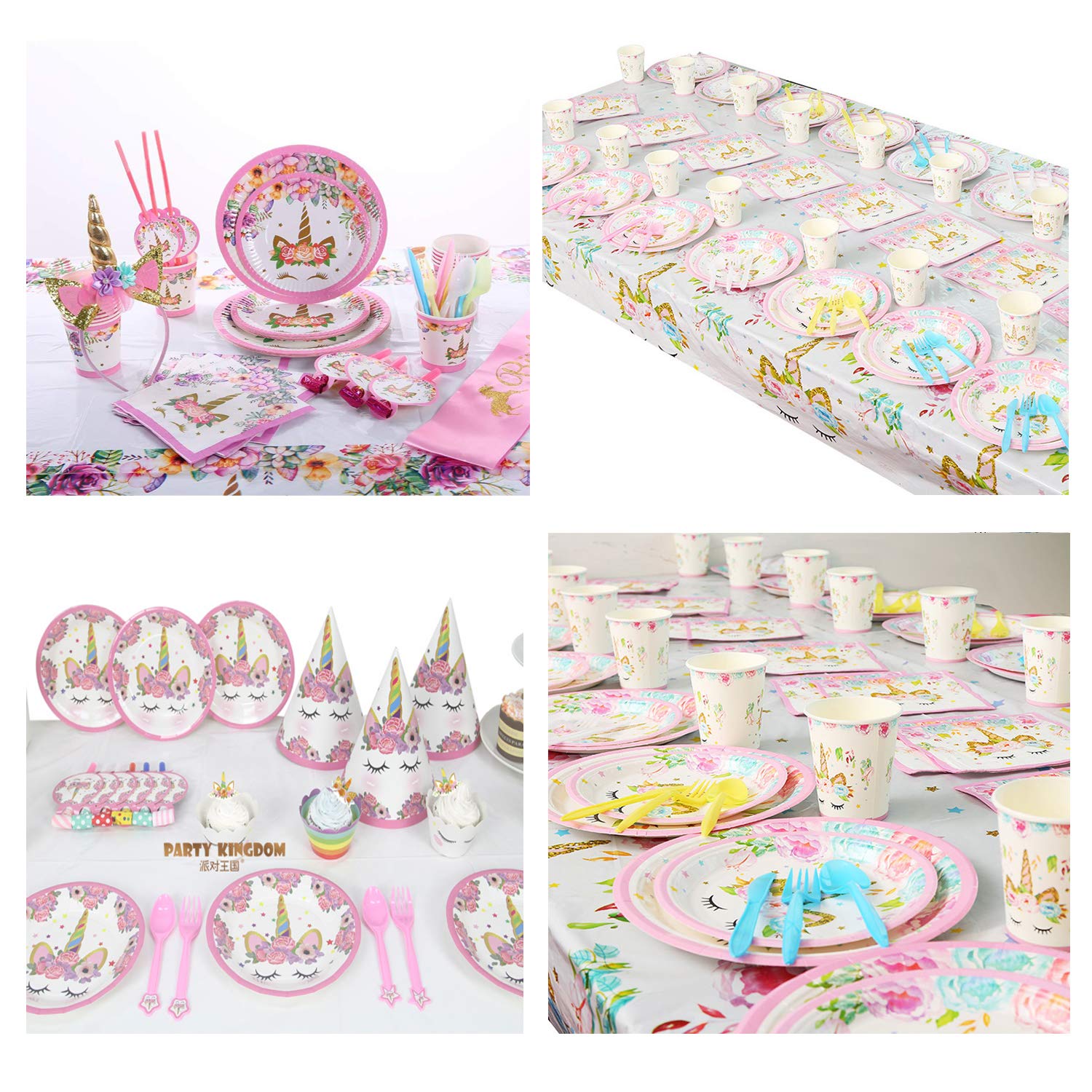 Unicorn Party Supplies Set,Unicorn Cake Plates and Napkins | Magical Unicorn Birthday Party Decorations For Birthday Party Baby Showers,First Birthday Party Decorations,Serves 20 Guests
